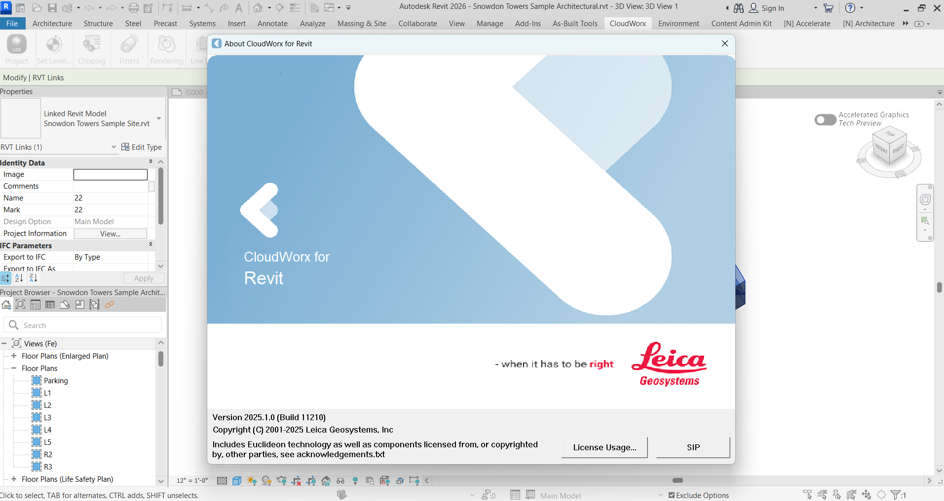 Leica CloudWorx for Revit 2025.1.1