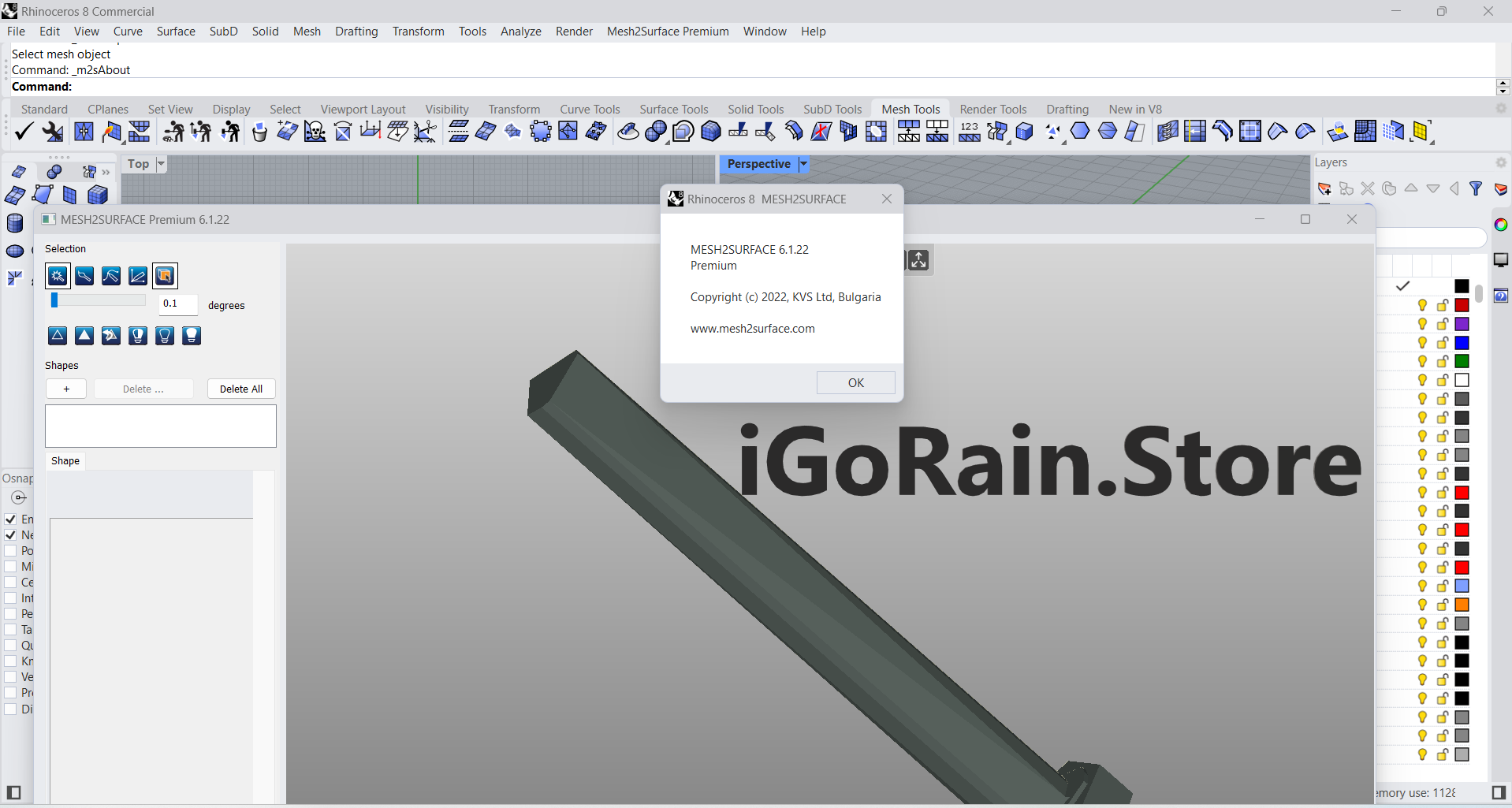 Mesh2Surface for RhinoCeros 6.1.22