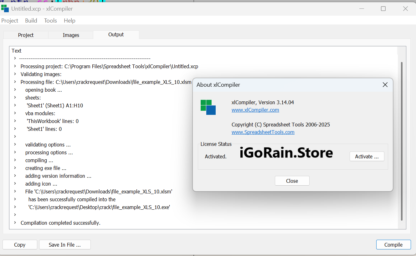 Excel xlCompiler