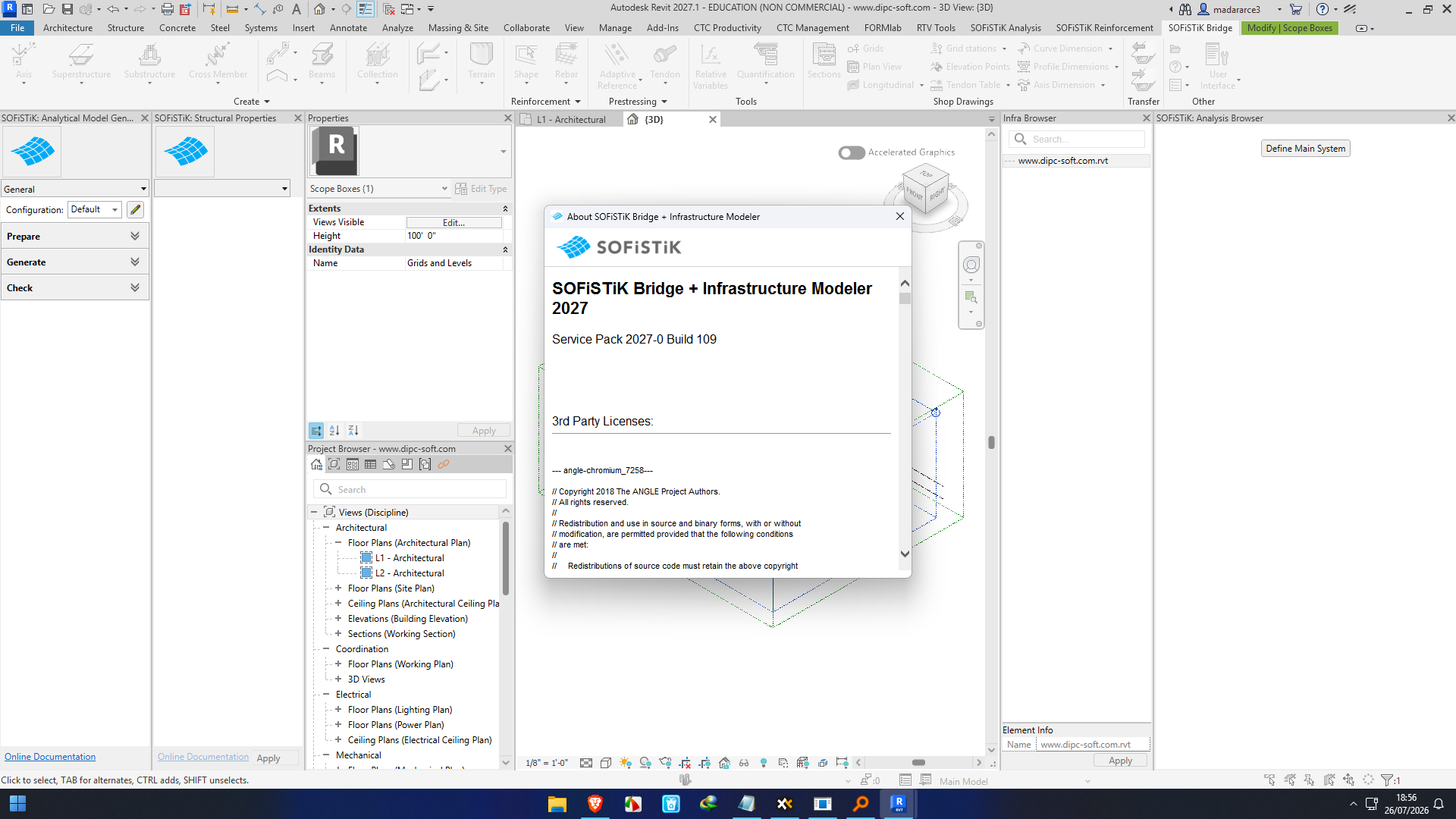 SOFiSTiK Bridge + Infrastructure Modeler 2027 Service Pack 2027-0 Build 109