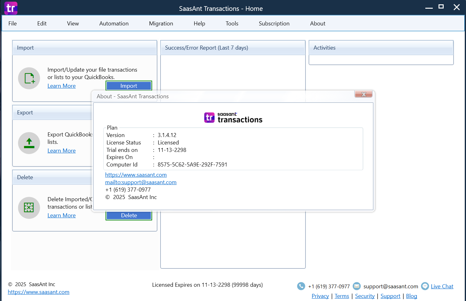 SaasAnt Transactions 3.1.4.12 Full Version