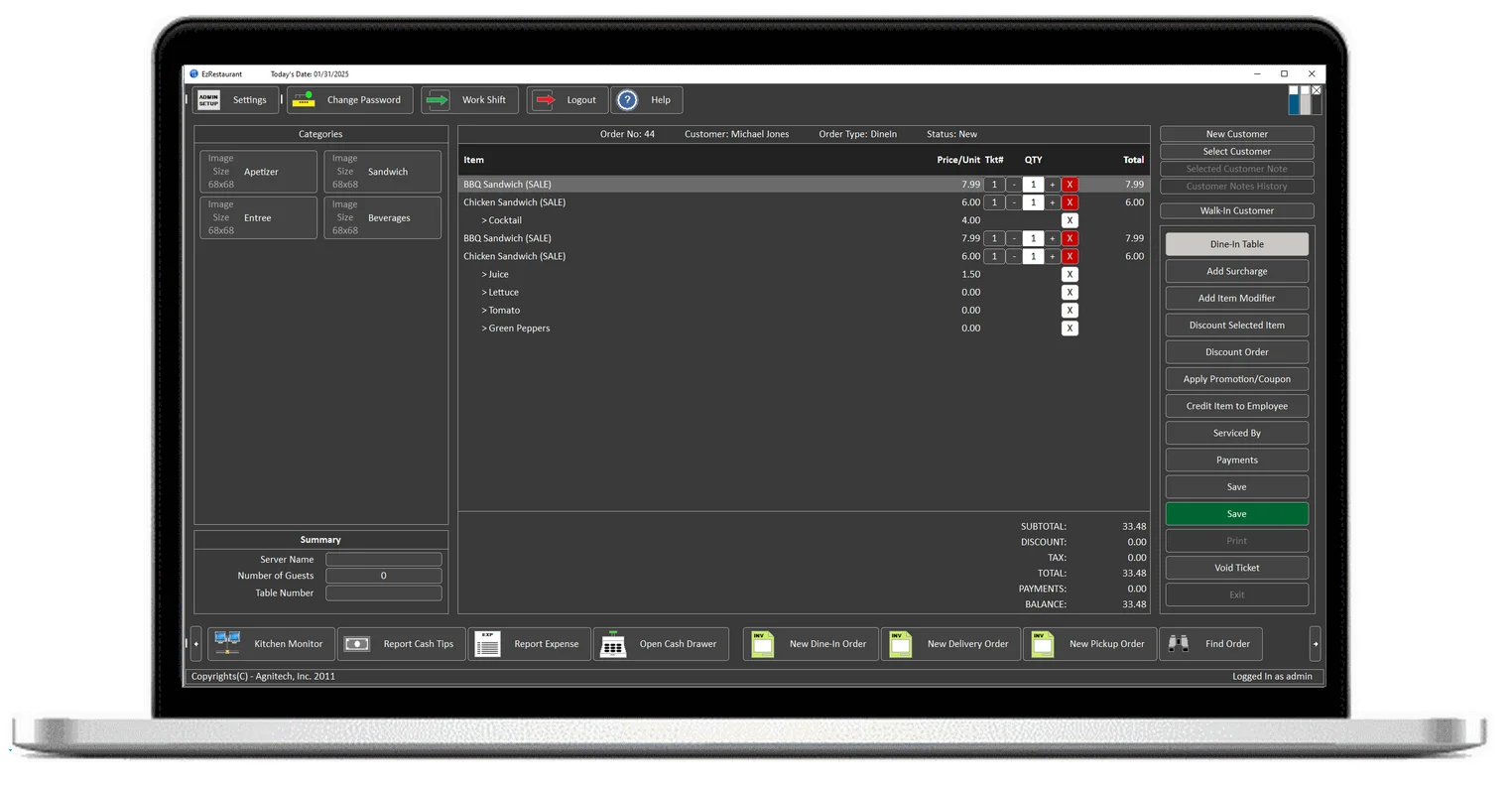 Agnitech Restaurant POS System Full Version 2026