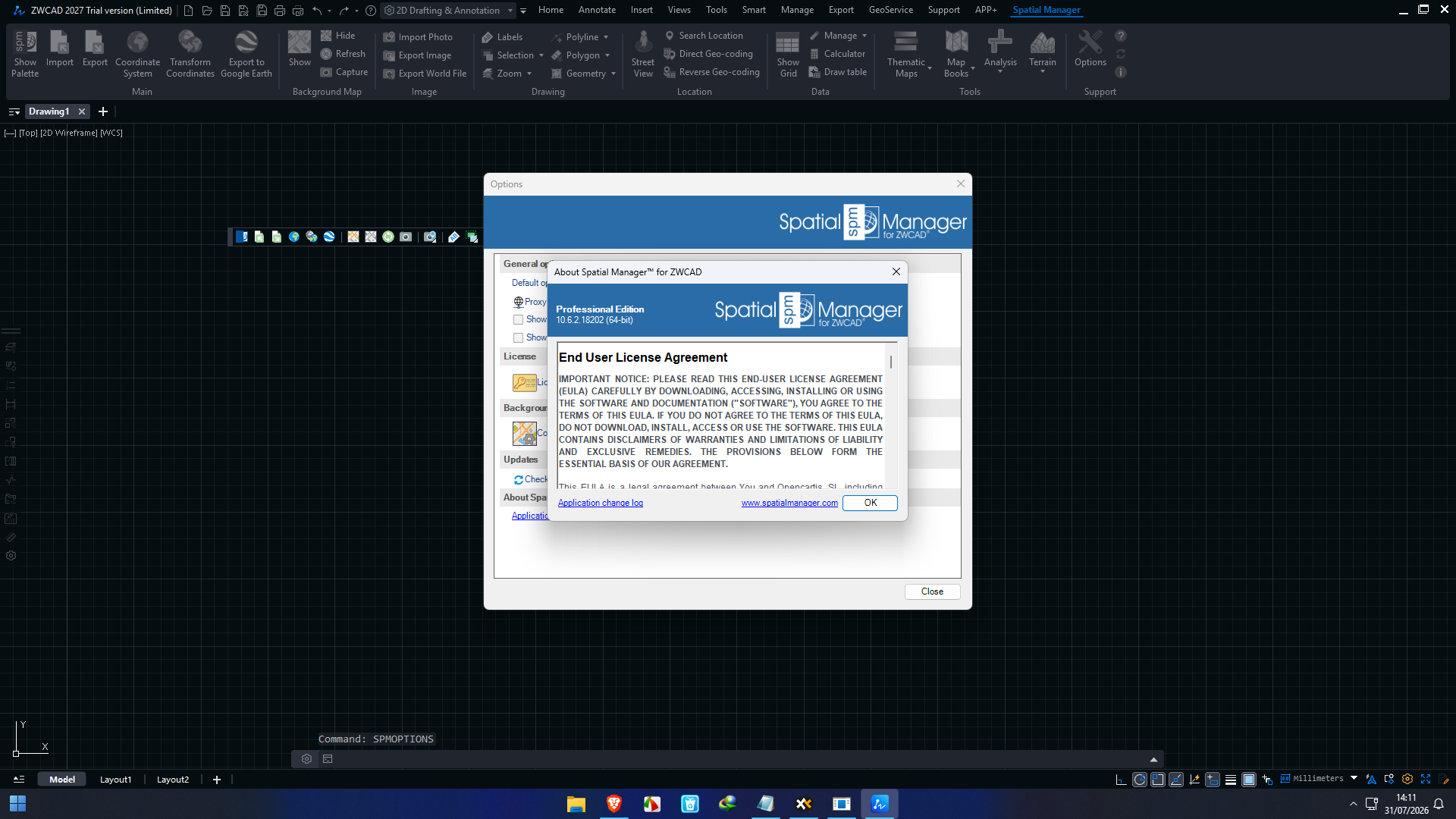 Opencartis Spatial Manager for ZWCAD Professional